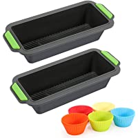 Moldes para Hornear Pan Antiadherentes 12 en 1 Kit- Moldes de panadería- moldes de Pan Rectangular- Silicona moldes no…